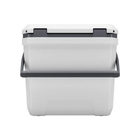 Portable Cooler, 38 QT Hard Cooler with Ice Retention, Heavy-Duty Handles and Cup Holder, Lightweight Rigid Material Insulated Portable Cooler