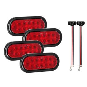 Trailer Lights, 4PCS 12V Oval LED Trailer Tail Lights Kit with Stop Brake Turn Tail Lamp