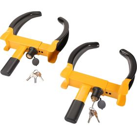 Wheel Lock, 2 Packs Universal Wheel Clamp Lock, Adjustable Anti Theft Trailer Lock Wheel Clamp