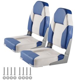 Boat Seats, 21.85" High Back Boat Seat, Folding Boat Chair with Thickened Sponge Padding and Hinge, Fold-Down Boat Captain Chairs for Fishing Boa