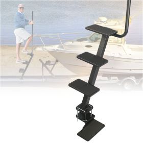 Heavy Duty Boat Trailer Steps with Safety Handle, Non-Slip Surface, Universal Fits for Trailers Tongue Steps, Patent Pending, 3 Steps (size: 4 Steps)